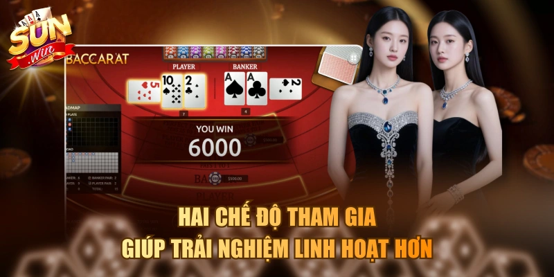 Baccarat Tốc Độ Sunwin - Tỷ Lệ Thưởng Lên Đến 1:190 Hai chế độ tham gia giúp trải nghiệm linh hoạt hơn